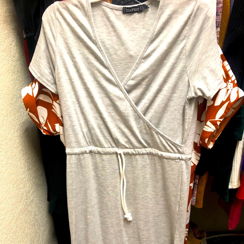 Wrap style maxi dress with slit